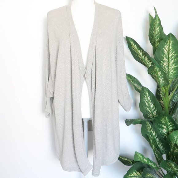 Madewell Seabank Light Grey Knit Open Front Waterfall Cardigan Sweater Medium M - Picture 7 of 13